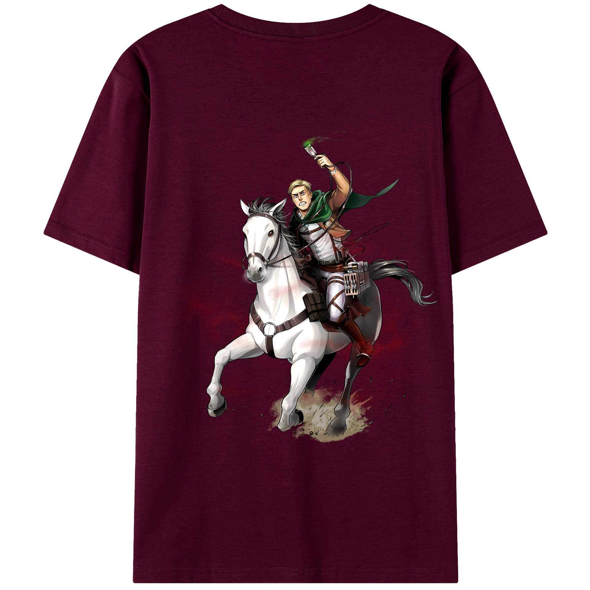 （画像用） 進撃の巨人 エルヴィン・スミス Attack on Titan Erwin Smith レディース半袖Tシャツ(バックプリント)